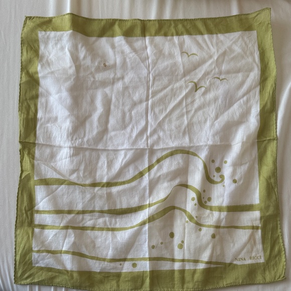 Nina Ricci Accessories - Nina Ricci Olive and White Scarf
